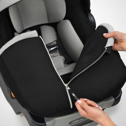 치코 Chicco KeyFit 30 Zip Infant Car Seat and Base Rear-Facing Seat for Infants 4- 30 lbs. Includes Infant Head and Body Support Zip-Open Boot Baby Travel Gear