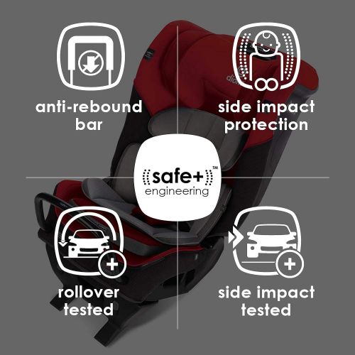  Diono Radian 3QX 4-in-1 Rear & Forward Facing Convertible Car Seat, Safe+ Engineering 3 Stage Infant Protection, 10 Years 1 Car Seat, Ultimate Protection, Slim Fit 3 Across, Red Ch