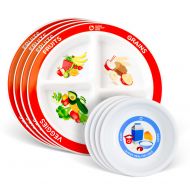 Super Healthy Kids Choose MyPlate for Kids four Section and Kids Dairy Bowl - English 4 Pack