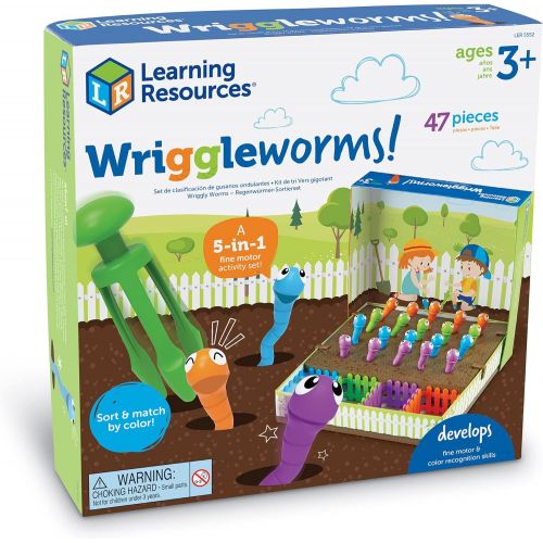  [아마존베스트]Learning Resources Wriggleworms! Fine Motor Activity Set, Toddler Fine Motor Skills, Easter Gifts for Kids, Ages 3+