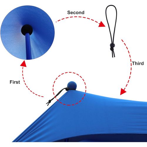  [아마존베스트]UMARDOO Family Beach Tent with 4 Aluminum Poles, Pop Up Beach Sunshade with Carrying Bag