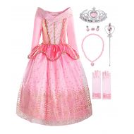 ReliBeauty Girls Princess Dress up Aurora Costume