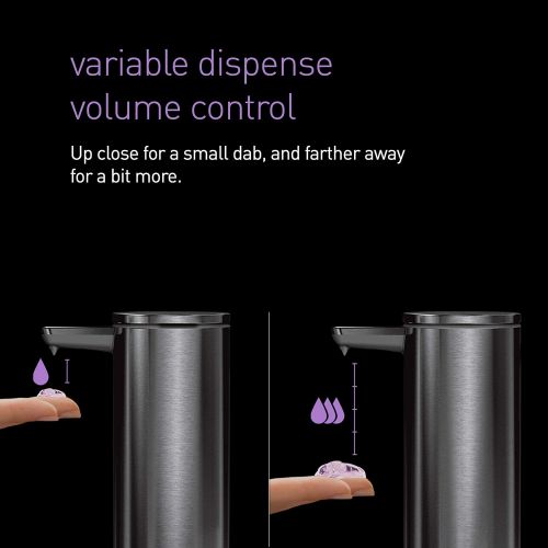심플휴먼 simplehuman 9 oz. Touch-Free Rechargeable Sensor Liquid Soap Pump Dispenser, Rose Gold Stainless Steel