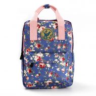Micoop Waterproof Floral Backpack Handbag Travel School Bag for Girls and Women (Light Purple M)
