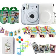 Fujifilm Instax Mini 11 Instant Camera + Fuji Instax Film 40 Shots + Protective Case + Magnetic Frames + Album, Frames Design Kit (Ice White)
