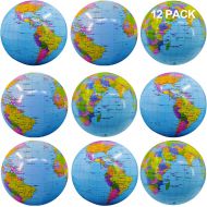 TURNMEON 12 Pack World Globe Beach Balls Inflatable Pool Toys Games 16 Giant Outdoor Beach Pool Party Balls Swimming Water Pool Toys Party Supplies for Adult Kids Beach Floats with