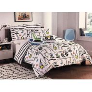 WAVERLY Boy Zone Construction Vehicles 5-pc. Boys All Season Reversible Full/Queen Comforter Set 100% Easy-Care Polyester