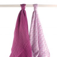 Hudson Baby Yoga Sprout 2-Pack Muslin Swaddle Blanket, Purple Lotus Collection