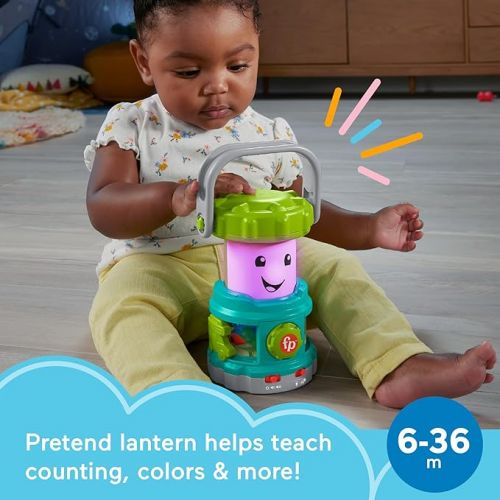 피셔프라이스 Fisher-Price Laugh & Learn Baby Learning Toy, Camping Fun Lantern, Pretend Camping Gear with Lights & Music for Ages 6+ Months