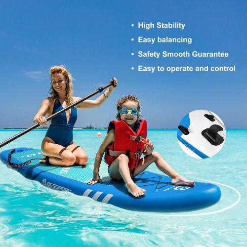  Bessport Inflatable Stand Up Paddle Board 10/11 Paddle Boards for Adults, Youth - All Skill Levels with ISUP/SUP Accessories, Non-Slip Deck Floatable Paddle Wide Stance for Paddlin