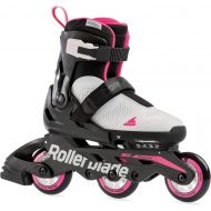 Rollerblade Microblade Free 3WD Kids Size Adjustable Inline Skate, Grey and Candy Pink