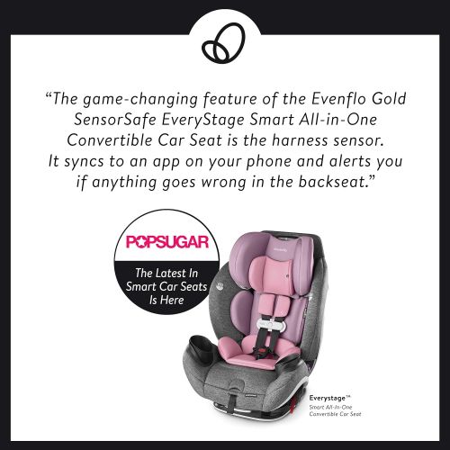 이븐플로 Evenflo Gold SensorSafe EveryStage Smart All-in-One Convertible Car Seat, Moonstone, Black