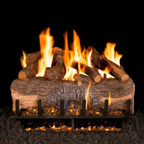  Peterson Real Fyre 30-Inch Mountain Crest Oak Gas Log Set with Vented Natural Gas ANSI Certified G31 Triple-Tier Burner - Electronic Variable Remote