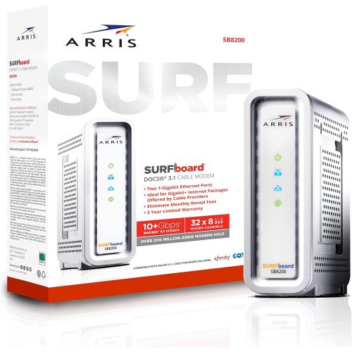  [아마존베스트]ARRIS SURFboard SB8200 DOCSIS 3.1 Gigabit Cable Modem, Approved for Cox, Xfinity, Spectrum & others