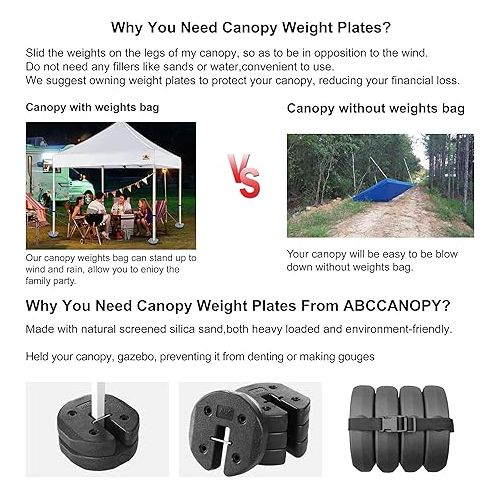  ABCCANOPY Easy Canopy Weights with Lock Design for Wind Resistance, No Sliding, Stably Secure Tents, Canopies, and Umbrellas at Outdoor Events, 4Pack (27LB)