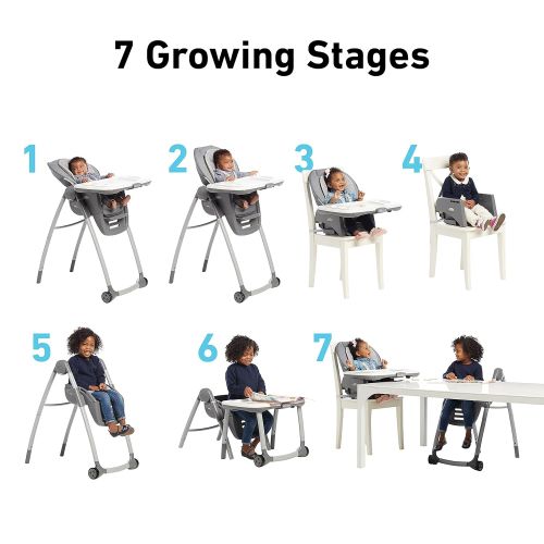 그라코 Graco Table2Table Premier Fold 7 in 1 Convertible High Chair, Converts to Dining Booster Seat, Kids Table and More, Tatum, 25.2 lb