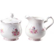 Jusalpha Fine china vintage rose teapot and creamer set (Teapot and creamer set)