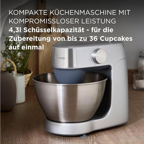  Kenwood Prospero+ KHC29.P0SI Food Processor, 4.3 L Stainless Steel Bowl, 1,000 Watts, Including 11-Piece Accessory Set with Juicer, Mincer, Chopper, Glass Mixing Attachment, Citrus Juicer and More,