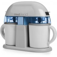[아마존베스트]West Bend IC13887WB Electric Dual Single Serve Ice Cream Machine, 1-Quart, Gray, White