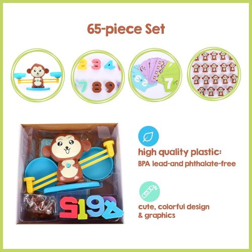  [아마존베스트]CoolToys Monkey Balance Cool Math Game for Girls & Boys | Fun, Educational Childrens Gift & Kids Toy STEM Learning Ages 3+ (64-Piece Set)