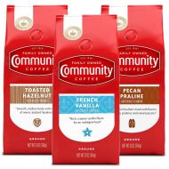 Community Coffee Flavored Coffee Variety Pack, Medium Roast, Ground Coffee, 12 Ounce Bag (3 Pack)