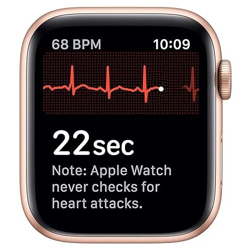 애플 Apple Watch Series 5 (GPS, 44MM) Gold Aluminum Case with Pink Sand Sport Band (Renewed)