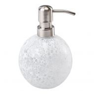 Nova Bath Collection Tibor Glass Round Bathroom or Kitchen Pump Liquid Soap Lotion Dispenser (White)