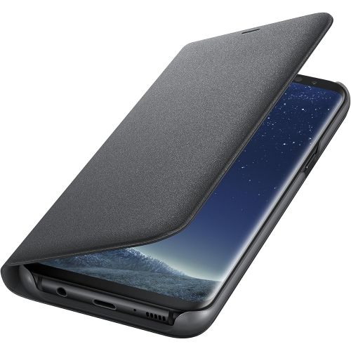 삼성 Samsung Galaxy S8+ LED View Wallet Case, Black - EF-NG955PBEGUS