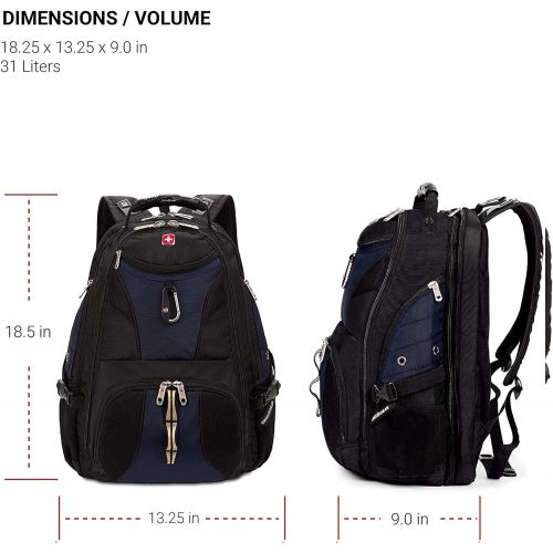  [아마존베스트]SWISSGEAR 1900 ScanSmart Laptop Backpack- Blue/Black