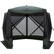 Gazelle 5 Sided Outdoor Portable Pop Up Screened Gazebo Canopy Tent with Carry Bag and Stakes for Parties and Other Outdoor Occasions, Alpine Green