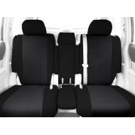 CalTrend Front Row 40/20/40 Split Bench Custom Fit Seat Cover for Select Ford F-250/F-350 Models - I Cant Believe Its Not Leather (Dark Grey Insert with Black Trim)