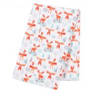Trend Lab Winter Moose Jumbo Deluxe Flannel Swaddle Blanket