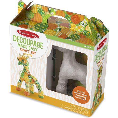  Melissa & Doug Decoupage Made Easy Giraffe Paper Mache Craft Kit With Stickers