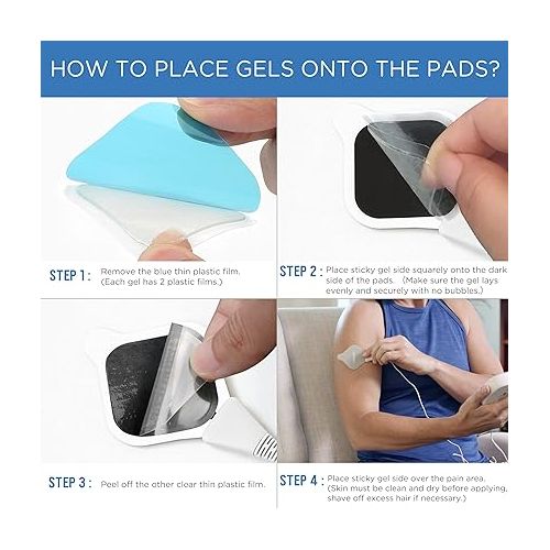  Tens Gel Pads Refills Compatible with Omron Heat Pain Pro PM311, 12 Pairs/24Pcs Electrode Gel Pads, Self-Adhesive