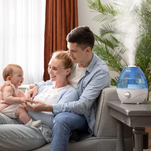 [아마존베스트]LEVOIT Cool Mist Humidifiers for Bedroom, 2.4L Ultrasonic Air Vaporizer for Babies [BPA Free], 24dB Ultra Quiet, Optional Night Light, Filterless, 0.63gal, Blue