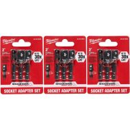 Milwaukee 48-32-5033 Power Drill Bit Extensions Shockwave Socket Adapter Set, 1/4, 3 Pack