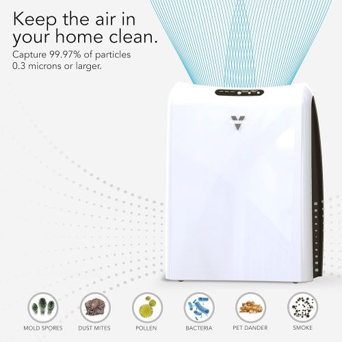 보네이도 Vornado AC350 Air Purifier with True HEPA Filter, Captures Allergens, Smoke, Odors, Pollen, Dust, Mold Spores, Pet Dander