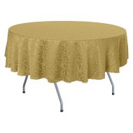 ULTIMATE TEXTILE Ultimate Textile -2 Pack- Somerset 60-Inch Round Damask Tablecloth - Fits Tables Smaller Than 60-Inches in Diameter, Gold