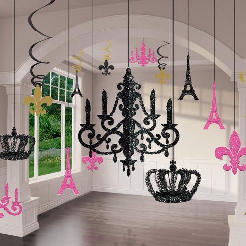  amscan Party Supplies a Day in Paris Chandelier Decorating Kit 17Pc, Multi Color