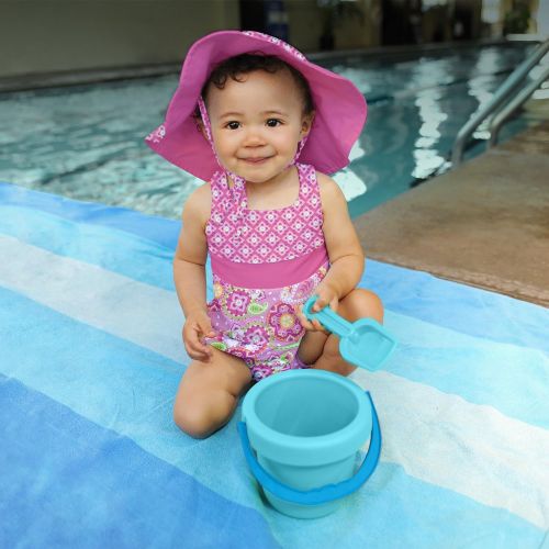  I play. i play. Baby Girls 2pc Bow Tankini Swimsuit Set Reusable Absorbent Swim Diaper