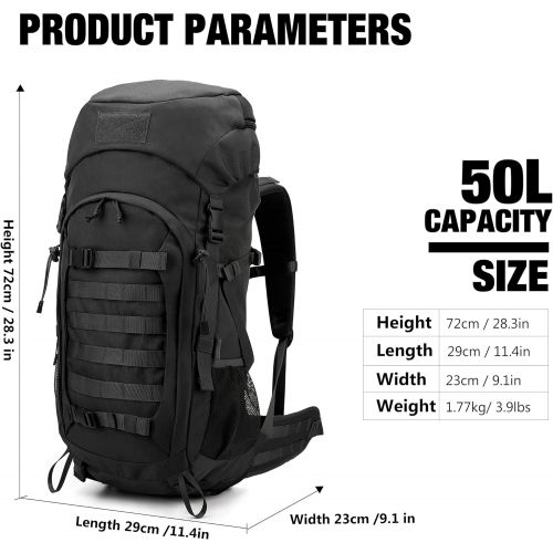  [아마존베스트]Mardingtop 50L/60L/75L Molle Hiking Internal Frame Backpacks with Rain Cover