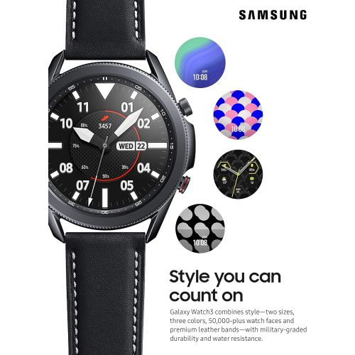  Amazon Renewed Samsung Galaxy Watch 3 (45mm, GPS, Bluetooth, Unlocked LTE) Smart Watch with Advanced Health monitoring, Fitness Tracking , and Long lasting Battery - Mystic Black (US Version) (Re