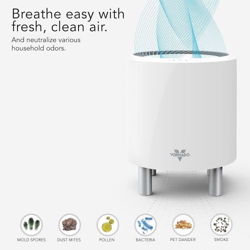 보네이도 Vornado CYLO50 Air Purifier for Home, Bedroom and Office - True HEPA Filter to Remove [99.97% of Allergens], Eliminates Pet Dander, Smoke - 3-Step Filtration Process