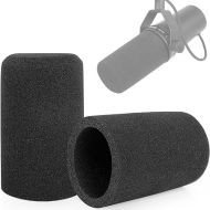 Windscreen for SM7B, 2Pack Microphone Pop Filter Foam Cover Compatible with Shure SM7B, Mic Cover Replacement for Noise Reduction By ChromLives, Black