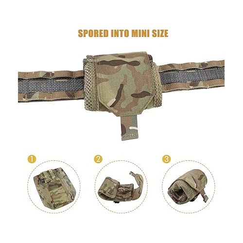  PETAC GEAR Dump Pouch,Molle Drawstring Mag Pouches,Roll Up Foldable Tactical Recovery Tool Pack,EDC Drop Net Storage Bag …