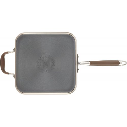  Anolon Advanced Hard Anodized Nonstick Saute Square Fry Pan with Helper Handle, 4 Quart, Bronze Brown