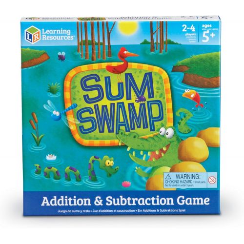  [아마존베스트]Learning Resources Sum Swamp Game, Homeschool, Addition/Subtraction, Early Math Skills, Math Games for Kids, Educational Board Games, Easter Games, Easter Gift for Kids, 8 Pieces,