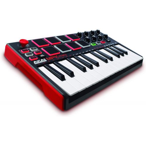  Akai Professional MPK Mini MKII  25 Key USB MIDI Keyboard Controller With 8 Drum Pads, 8 Assignable Q-Link Knobs and Pro Software Suite Included