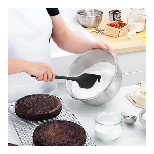  Tovolo Flex-Core Black All Silicone Spatula, Heat-Resistant & BPA-Free Silicone Spatula Head, Safe for Cast Iron & Non-Stick Cookware, Dishwasher-Safe, Silicone Spatula
