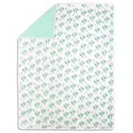 Mint Green Cactus Print Baby Blanket by The Peanut Shell
